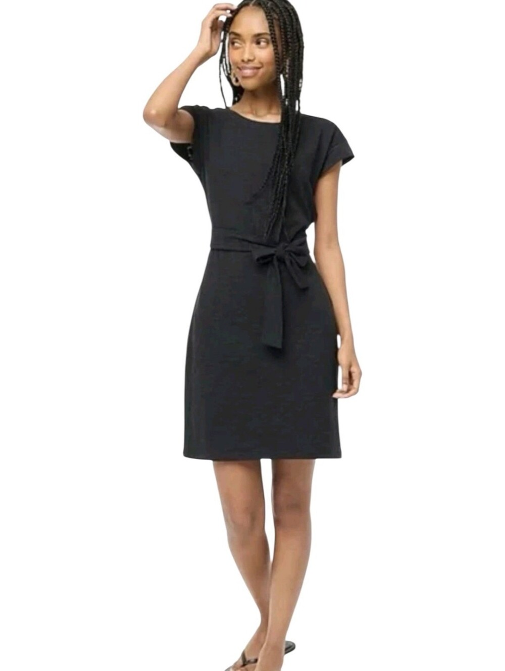 J. Crew Black Belted‎ Fit & Flare Short Sleeve Dress Size 14